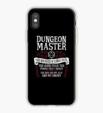 Dungeon Master, The Weaver of Lore & Fate - Dungeons & Dragons (White Text) iPhone Case