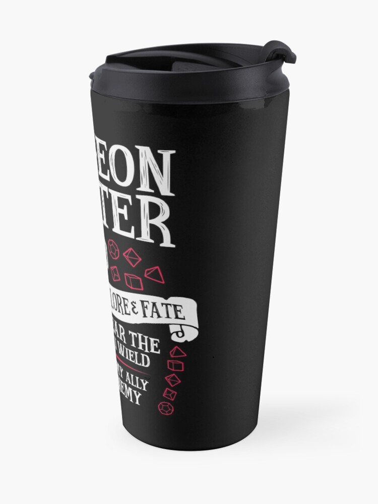 Alternate view of Dungeon Master, The Weaver of Lore & Fate - Dungeons & Dragons (White Text) Travel Mug