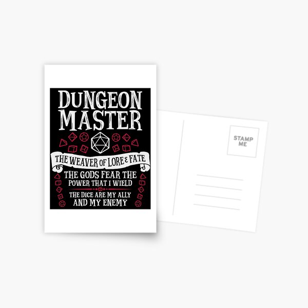 Dungeon Master, The Weaver of Lore & Fate - Dungeons & Dragons (White Text) Postcard