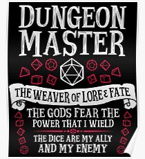 Dungeon Master, The Weaver of Lore & Fate - Dungeons & Dragons (White Text) Poster