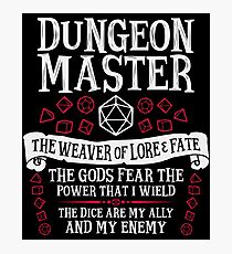 Dungeon Master, The Weaver of Lore & Fate - Dungeons & Dragons (White Text) Photographic Print