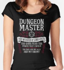 Dungeon Master, The Weaver of Lore & Fate - Dungeons & Dragons (White Text) Women's Fitted Scoop T-Shirt
