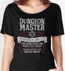 Dungeon Master, The Weaver of Lore & Fate - Dungeons & Dragons (White Text) Relaxed Fit T-Shirt