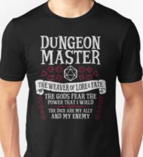 Dungeon Master, The Weaver of Lore & Fate - Dungeons & Dragons (White Text) Unisex T-Shirt