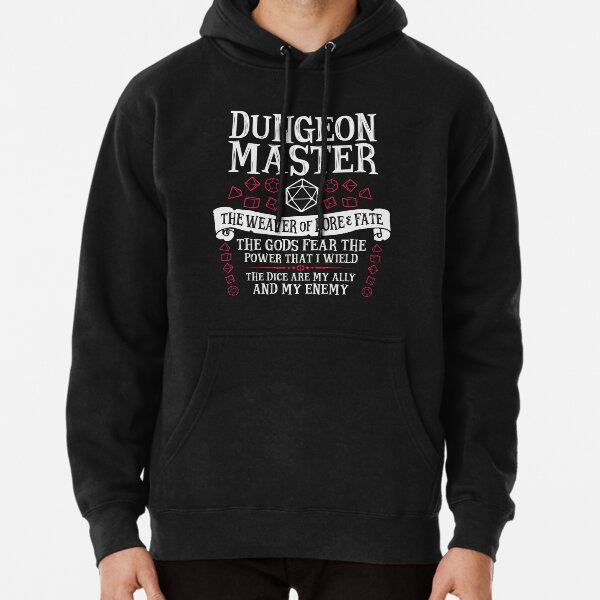 Dungeon Master, The Weaver of Lore & Fate - Dungeons & Dragons (White Text) Pullover Hoodie