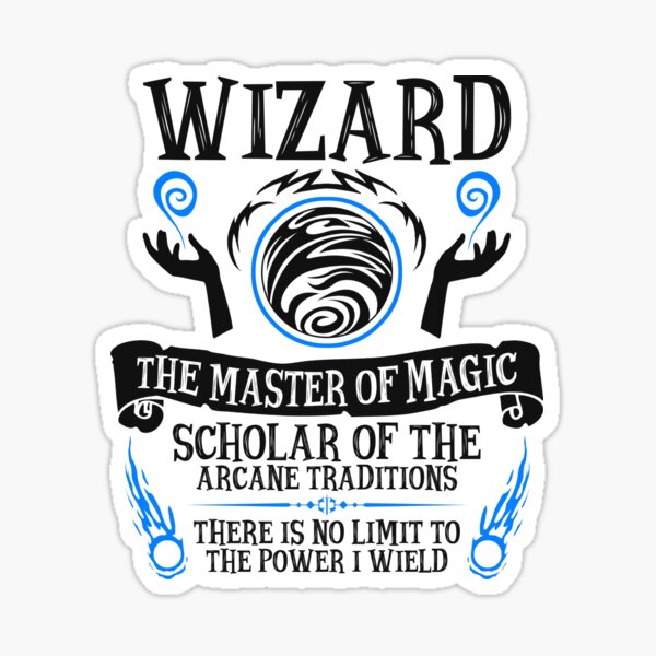 Item preview, WIZARD, The Master of Magic - Dungeons & Dragons (Black Text) designed and sold by enduratrum.