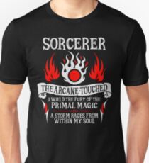 SORCERER, The Arcane-Touched - Dungeons & Dragons (White Text) Unisex T-Shirt