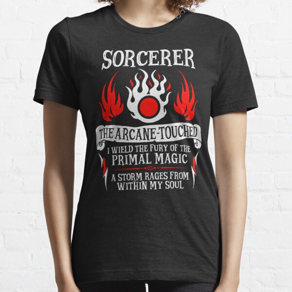 SORCERER, The Arcane-Touched - Dungeons & Dragons (White Text) Essential T-Shirt