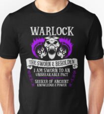 WARLOCK, THE SWORN AND BEHOLDEN - Dungeons & Dragons (White Text) Unisex T-Shirt
