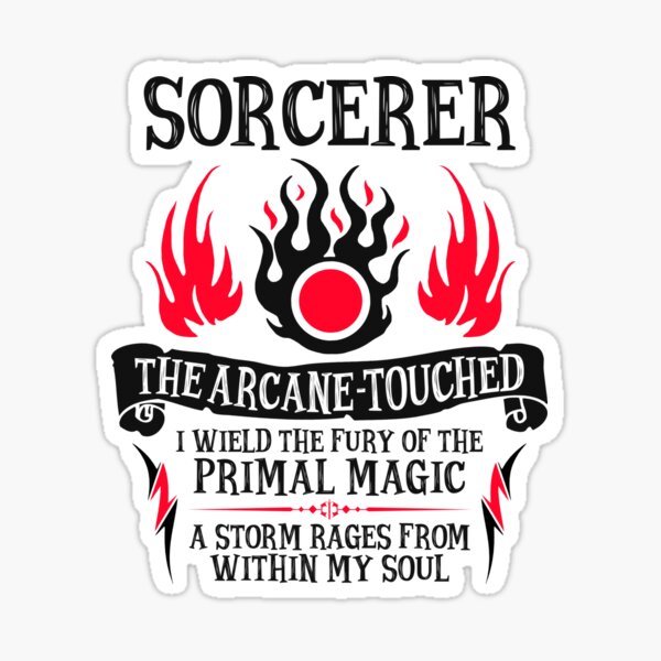 Item preview, SORCERER, The Arcane-Touched - Dungeons & Dragons (Black Text) designed and sold by enduratrum.