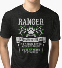 RANGER, The Master of the Hunt - Dungeons & Dragons (White Text) Tri-blend T-Shirt