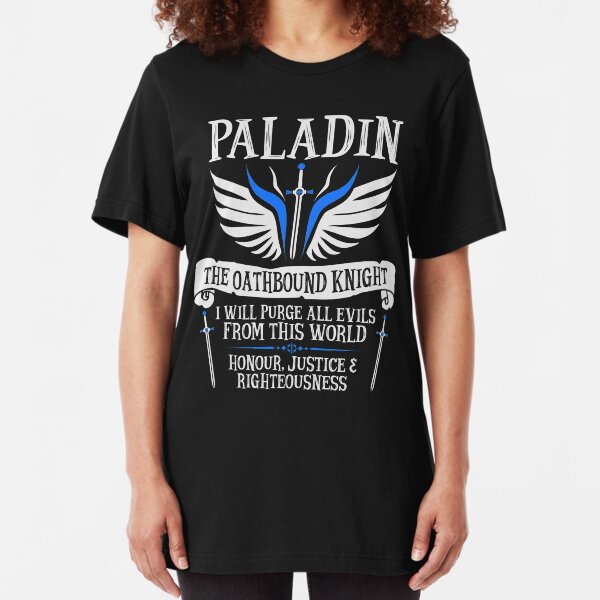 PALADIN, THE OATHBOUND KNIGHT- Dungeons & Dragons (White) Slim Fit T-Shirt