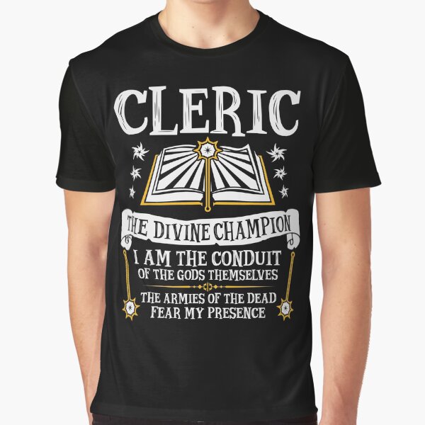 CLERIC, THE DIVINE CHAMPION - Dungeons & Dragons (Black) Graphic T-Shirt