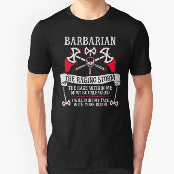 BARBARIAN, THE RAGING STORM - Dungeons & Dragons (White) Slim Fit T-Shirt