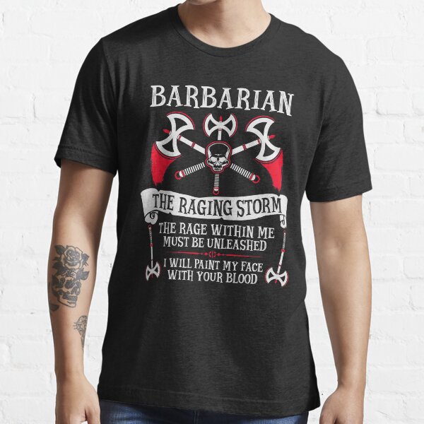 BARBARIAN, THE RAGING STORM - Dungeons & Dragons (White) Essential T-Shirt