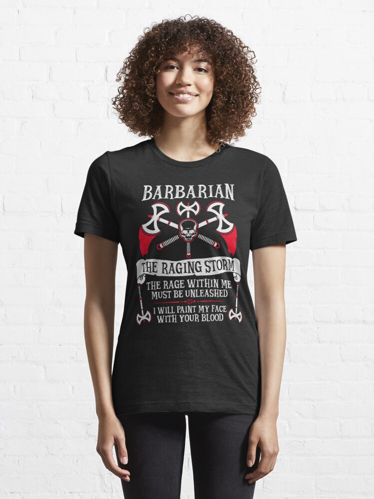 Discover BARBARIAN, THE RAGING STORM - Dungeons & Dragons (White) | Essential T-Shirt 