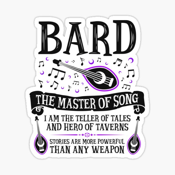 Item preview, BARD, THE MASTER OF SONG - Dungeons & Dragons (Black) designed and sold by enduratrum.