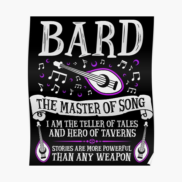 BARD, THE MASTER OF SONG - Dungeons & Dragons (White) Poster