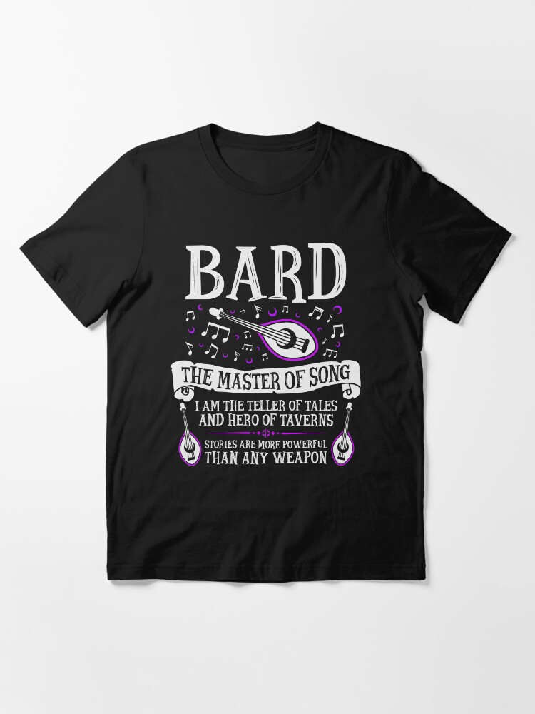 Alternate view of BARD, THE MASTER OF SONG - Dungeons & Dragons (White) Essential T-Shirt
