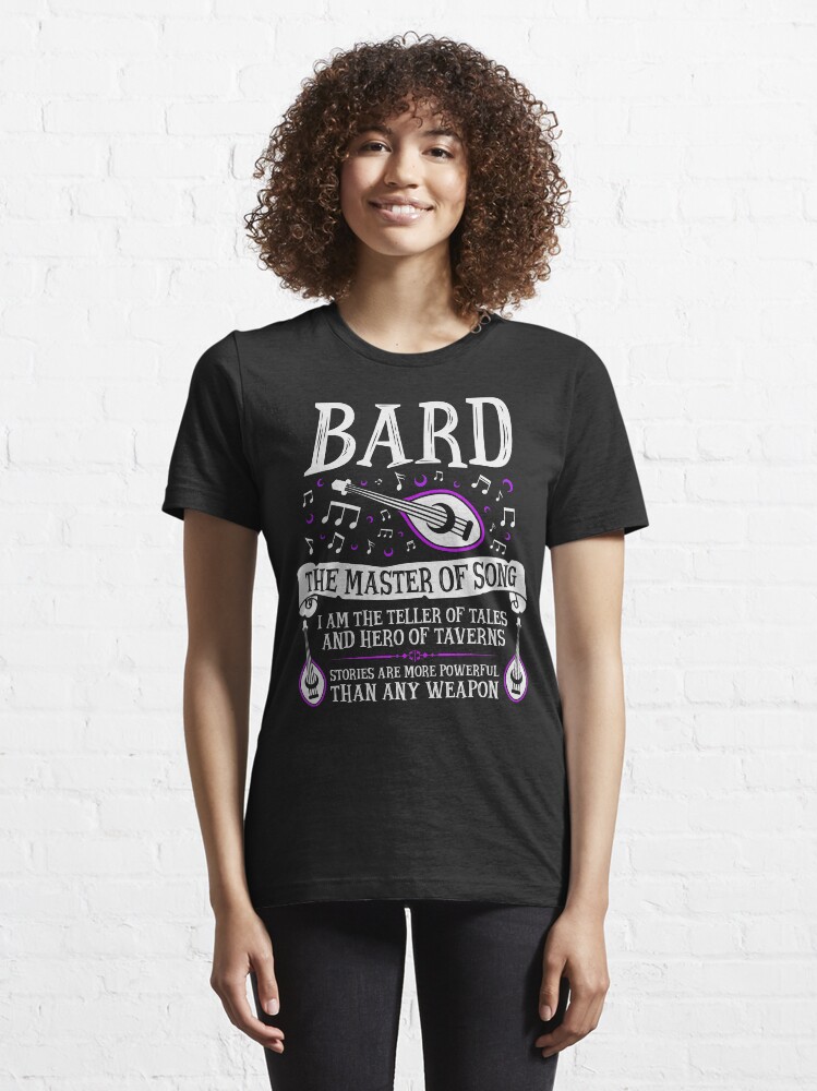 Alternate view of BARD, THE MASTER OF SONG - Dungeons & Dragons (White) Essential T-Shirt