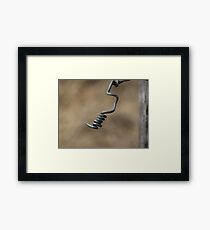 fence wire from post Framed Print