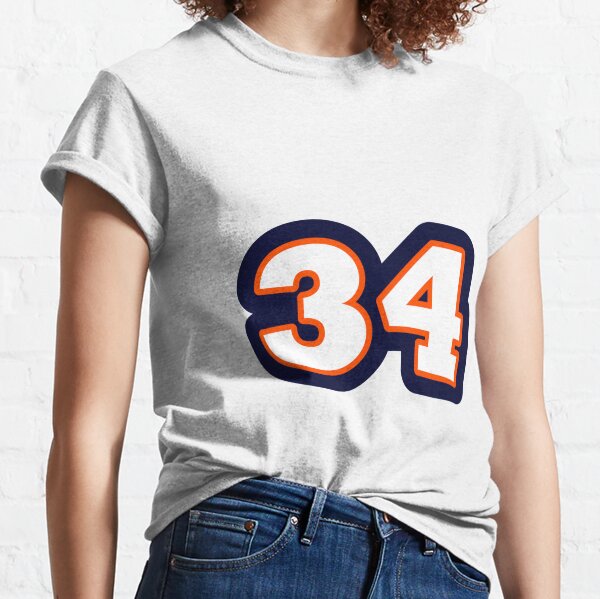 80s Chicago Bears 34 Walter Payton GSH Football NFL T-shirt 