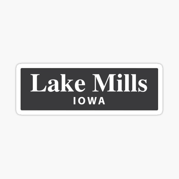 "Lake Mills, Iowa" Sticker by EveryCityxD2 Redbubble