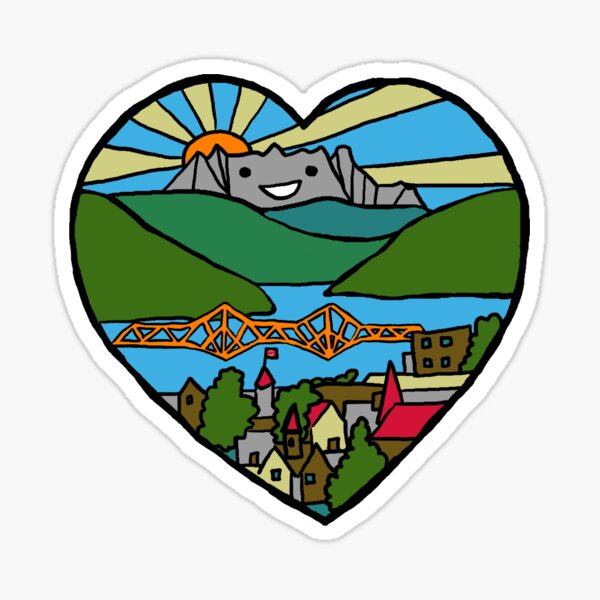 Happy Little Mountain Town Sticker