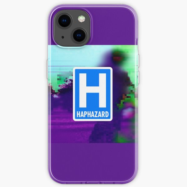 Haphazard Logo 2 with pixelated background iPhone Soft Case