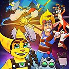 Playstation 2 Stars - Sly Cooper - Ratchet and Clank - Jak and Daxter by beffles
