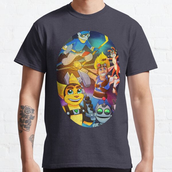 Playstation 2 Stars - Sly Cooper - Ratchet and Clank - Jak and Daxter Classic T-Shirt