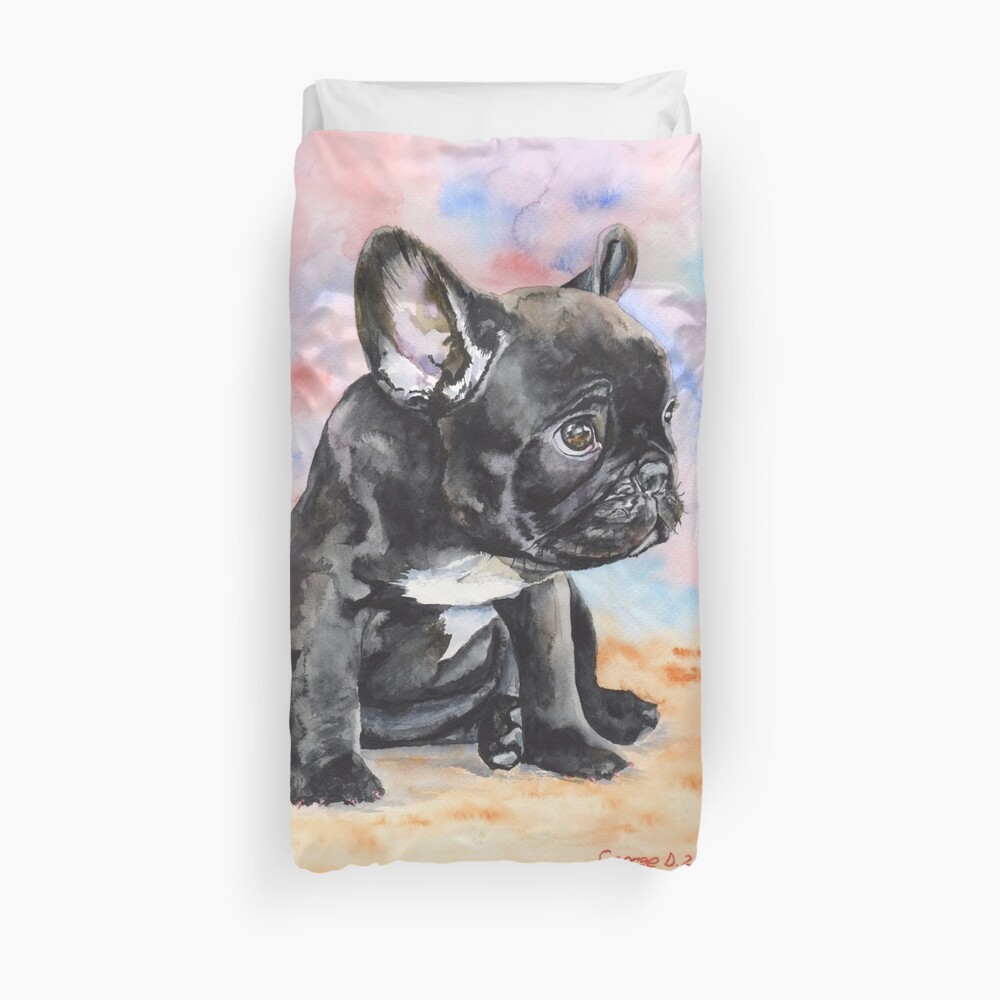 "French Bulldog Puppy" Duvet Cover by Redbubble