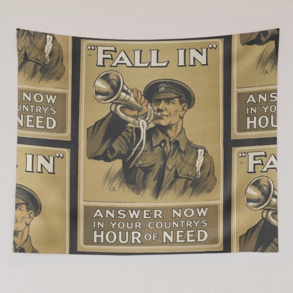 Item preview, Fall In Answer Now In Your Countrys Hour Of Need War Poster designed and sold by ExplosiveA.