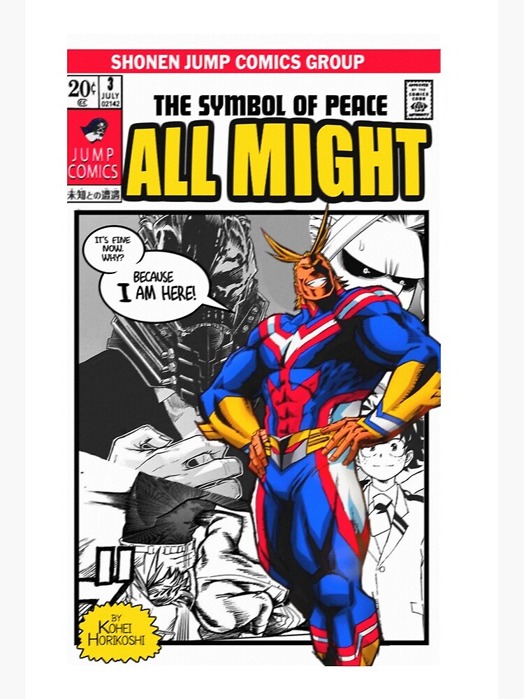 My Hero Academia: All Might Comic Book Style Parody" Art Board Print By Vilecrib | Redbubble