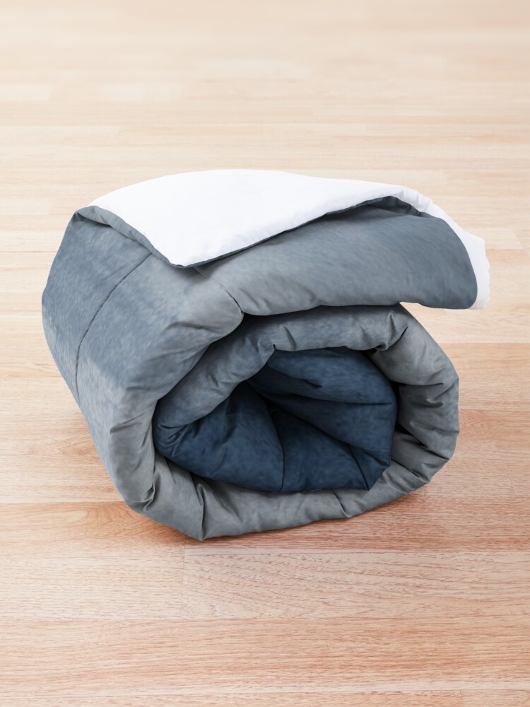 Alternate view of Touching Navy Blue Watercolor Abstract #1 #painting #decor #art Comforter