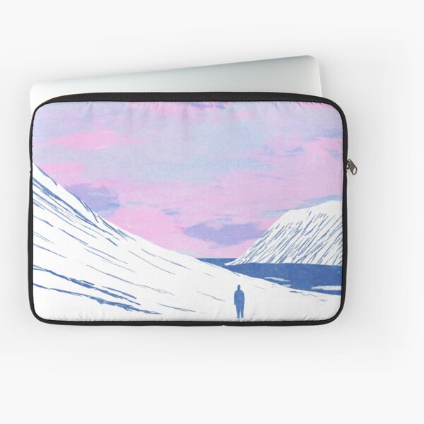 Pink Sky and Snowy Mountains Laptop Sleeve