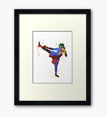 Lady muay thai boxing, muay thai boxing girl Framed Print