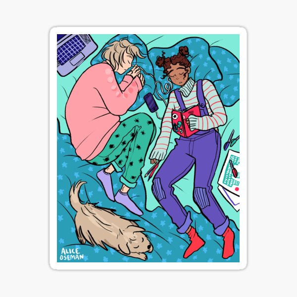 Vista previa del artículo con la obra «Frances y Aled - Hora de la siesta», diseñado y vendido por aliceoseman.