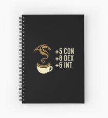Cuaderno de espiral Estadísticas de café para Dungeons Crawler y Dragons Slayer Tablero RPG Adicto