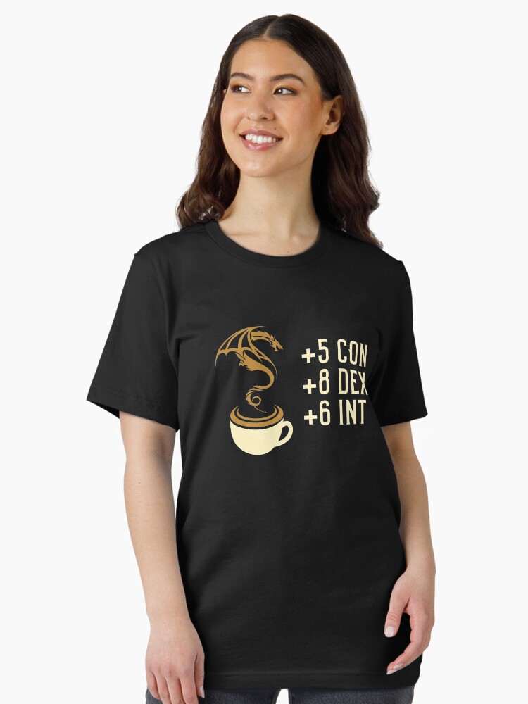 Thumbnail 1 of 7, Essential T-Shirt, Coffee Stats for Roleplaying and Larping Tabletop RPG designed and sold by pixeptional.