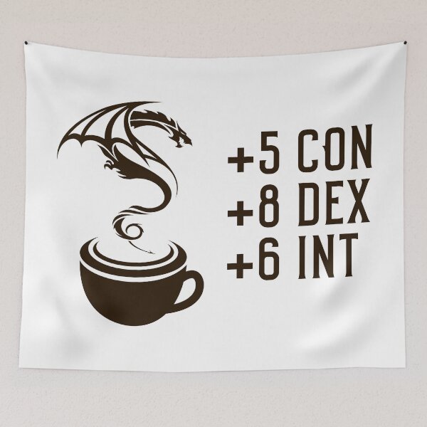 Item preview, Dragon Coffee Stats Roleplaying and Larping Tabletop RPG designed and sold by pixeptional.