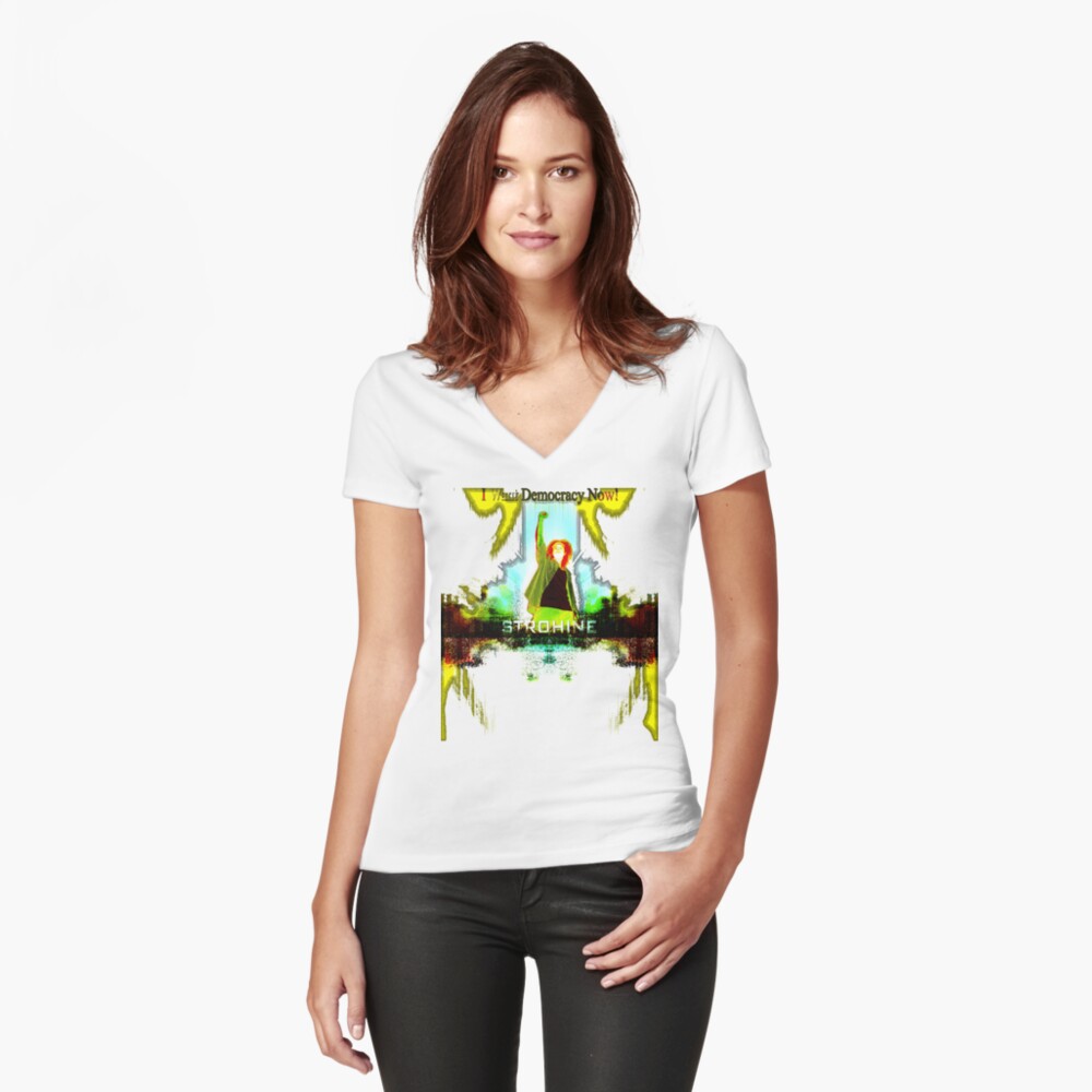 Item preview, Fitted V-Neck T-Shirt designed and sold by STROHINE.