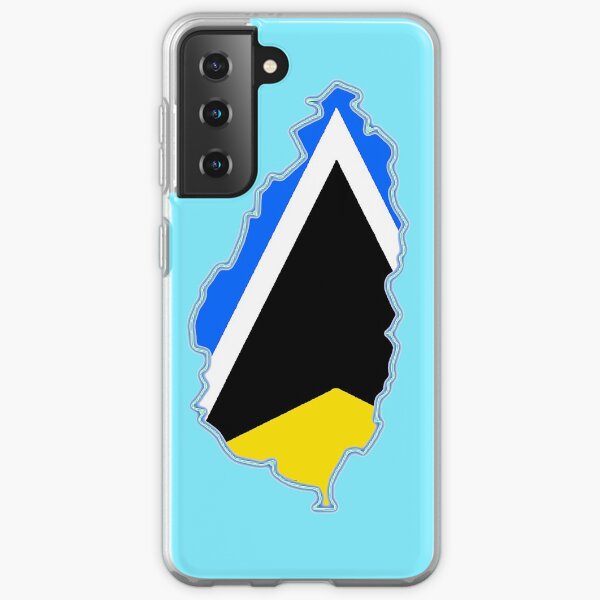 St Saint Lucia Map with St Lucia Flag Samsung Galaxy Soft Case