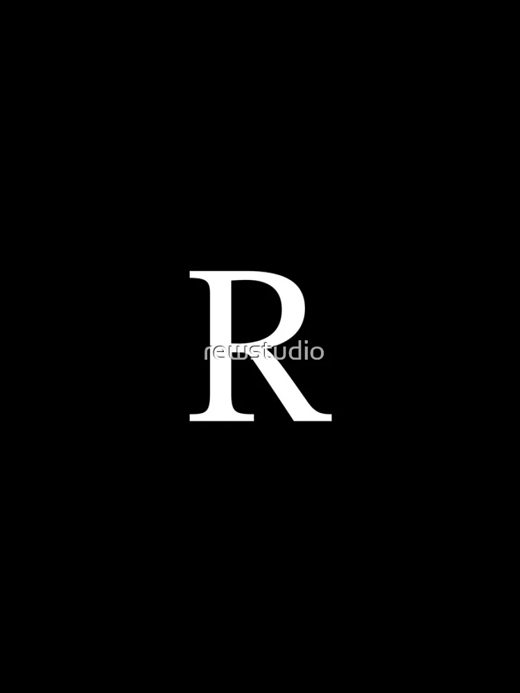 Thumbnail 4 of 4, iPhone Case, Black Basic Monogram R designed and sold by rewstudio.