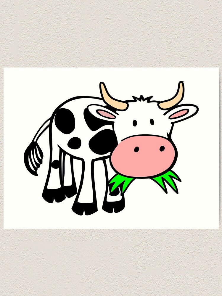 Cow eating grass vector Black and White Stock Photos & Images - Alamy