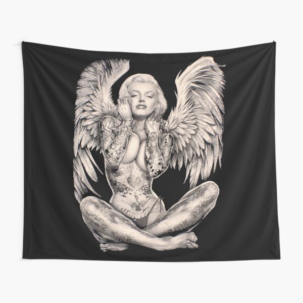 Aperçu de l'œuvre MARILYN : Imprimé abstrait vintage d'ange tatoué créée et vendue par posterbobs.