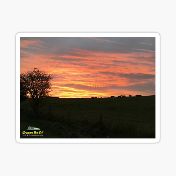 Sunset at the Wendover Arm of the Grand Union canal Sticker