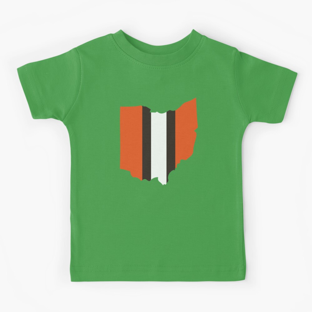 Cleveland Football Stripe - Toddler Crew T Shirt, Tee, T-Shirt T-Shirt Brown / 2T