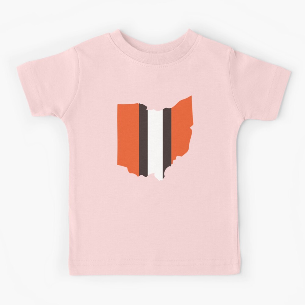 Cleveland Football Stripe - Toddler Crew T Shirt, Tee, T-Shirt T-Shirt Brown / 2T