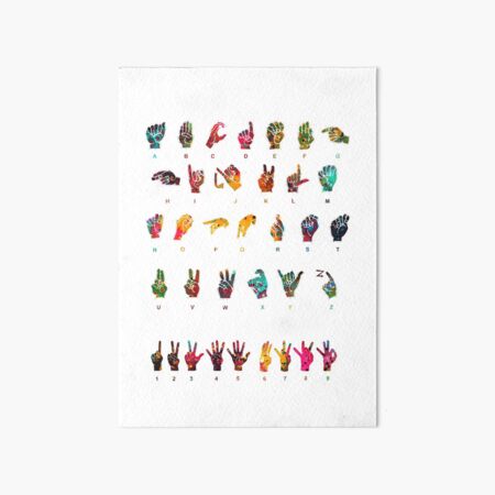 Sign Language Alphabet Art Board Print